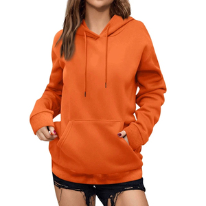 <b>Top</b> Selling Women's <b>Navy</b> Blue Pullover Hoodie 2025 Winter Collection Long Sleeve Casual Sweatshirts with Pocket Hooded Collar - Product Image 5