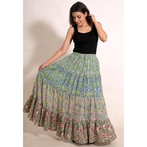 Handmade Indian Cotton <b>Patchwork</b> Maxi <b>Skirt</b> Boho Printed Long <b>Skirt</b> Hippie Festival Clothing for Women - Product Image 3