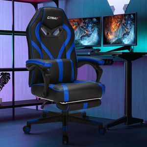 Ergonomic Swivel <b>Gaming</b> Recliner <b>Chair</b> <b>with</b> <b>Footrest</b> Adjustable Height Office <b>Chair</b> Steel Frame Foam Padding - Product Image 5