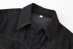 เสื้อเชิ้ตเดนิมผู้หญิงสไตล์ลำลองสุดหรู ผ้าฝ้าย แต่งกระเป๋า แขนยาว ทรงหลวม สีน้ำเงิน สวมใส่สบาย เหมาะสำหรับใส่ทุกวัน - Product Image 2