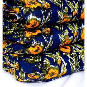 Tissu en coton 100% tissé, imprimé au bloc, écologique, respirant, séchage rapide, léger, style croisé, pour vêtements, du Rajasthan - Product Image 2