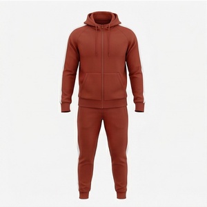 Men's Hooded <b>Tracksuit</b> Solid Color Full Zipper Casual Sportswear Breathable Polyester Jogging Suit Autumn Wear - Product Image 1