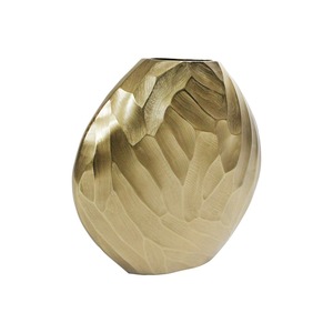 Juego de 2 jarrones decorativos de aluminio fundido de diseño moderno, jarrones de lujo para decoración del hogar, centro de mesa para sala de estar - Product Image 1