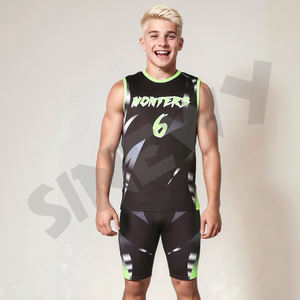 Maillot de football personnalisé avec impression de numéros, pour compétition sportive adulte, sublimation thermique, polyester, sans manches, respirant, grandes tailles - Product Image 4