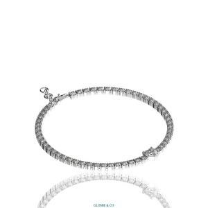 Pulsera de tenis de moissanita con diamantes de 6 mm para uso diario, con diamantes sintéticos (cultivados en laboratorio) redondos de plata, certificados por Glosbe & Co GRA - Product Image 5