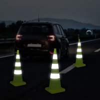 CITICITY Cônes de signalisation pliables en PVC vert citron de 36 pouces avec collier réfléchissant prismatique haute intensité pour la sécurité routière