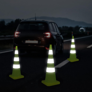 CITICITY 36" Lime Green Collapsible Pop-up Traffic Cones with Reflective Collar for Road Safety & Driving Practice - Product Image 6