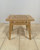 Table basse moderne en teck, design minimaliste, fabrication artisanale, mobilier de salon, plateau rectangulaire pour extérieur, structure en bois massif