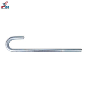 Boulon d'ancrage en forme de J, fabrication vietnamienne, acier au carbone ou acier inoxydable, pour installation dans le béton - Product Image 2