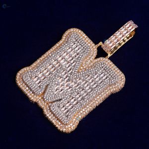 Pendentif lettre M en diamant de laboratoire, entièrement serti, style hip hop, personnalisable avec un nom, pour homme. - Product Image 5