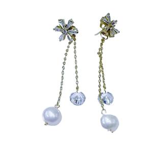 Boucles d'oreilles pendantes en perles d'eau douce naturelles de luxe haut de gamme Zhuji 6-7 mm, bijoux fins exquis pour femmes - Product Image 5