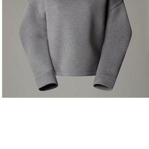 Sudadera Gris de Cuello Alto con Frente Liso, Corte Recto, Mangas Largas, Puños y Dobladillo Acanalados, Marca Privada para Tiendas de Ropa Casual - Product Image 5