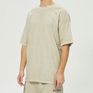 Men's Clothing <b>T</b>-<b>shirts</b> Oversized 260g 100% Cotton Heavy Knit Wash Plus Size Summer Tshirt for Men <b>Teenager</b> OEM Mens Tshirt - Product Image 3
