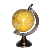 Globe Terrestre Décoratif Rotatif en Métal Classique de Haute Qualité, Sculpture Creuse Éducative en Aluminium Couleur Or pour Noël