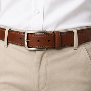 Ceinture en cuir de vachette marron SANDRA TRADERS avec boucle à ardillon en alliage, couleur unie, forme rectangulaire, largeur et longueur personnalisables, design durable - Product Image 2