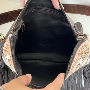 Haute qualité femmes sacs à main concepteur usiné à la main en cuir de vachette frange sac à bandoulière luxe messager épaule fermeture éclair sac à main - Product Image 6