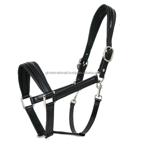 Cabestro de caballo de cuero genuino ecuestre de tendencia superior con acolchado ultra suave costura duradera tamaños personalizados - Product Image 3