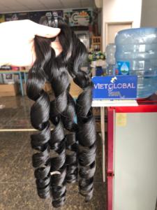 ผมต่อแบบ100% แท้เวียดนามสำหรับต่อผมมนุษย์สีดำหยิกเป็นลอนมีสีดำสองชั้น - Product Image 4