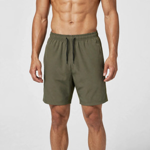 Men's Solid Knitted Breathable <b>Canvas</b> Cargo Hiking Shorts High Waist Quick Dry Bermuda Pockets Casual Style Drawstring Closure - Product Image 1