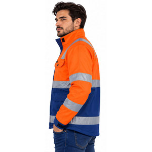 Veste de sécurité haute visibilité coupe-vent durable avec logo personnalisé pour les travailleurs de la construction industrielle, réfléchissante, grandes tailles - Product Image 4