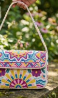 Sacs à main brodés de perles, faits sur mesure avec des décorations en perles de rocaille, sacs en lin faits à la main, imperméables, écologiques, pour femmes