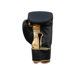 Top Quality Professional Custom Made Leather <b>Boxing</b> <b>Gloves</b> <b>16</b> <b>oz</b> Black Gold Print Laced Wrist Adult <b>Boxing</b> Gear - Product Image 4