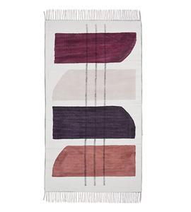 NYKO MART Modern Bohemian Cotton Washable Eco-Friendly Non-Slip Flat Weave Handmade Block Printed Area Rug for Living Room - Product Image 6