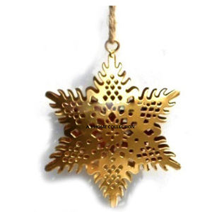 Nouveauté - Ornements de Noël en métal texturé martelé en forme de cœur, boîte de décorations pour arbre de Noël, Père Noël, prix de gros - Product Image 2