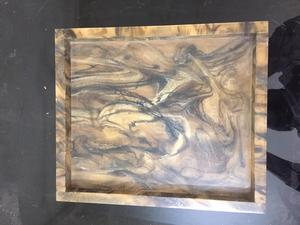 Modern Resin <b>Storage</b> Tray Rectangle Lacquered Finish Durable Single Compartment <b>Table</b> Organizer - Product Image 1