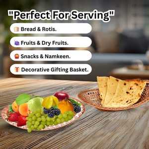 Premium Quality Pure Copper Modern Oval Eco-Friendly <b>Bread</b> Serving <b>Basket</b> Tableware for Home Hotel Restaurant Bakery Parties - Product Image 2