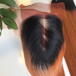 Prix usine 100% brut vierge vietnamien trame humaine dentelle perruque os droit Ombre brun couleur Super Double dessiné Extensions de cheveux - Product Image 4