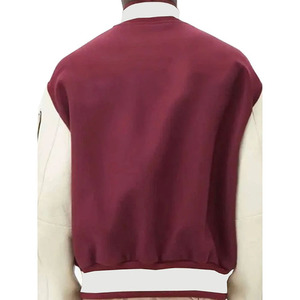 Chaqueta Varsity para Mujer con Cuello Alto, Parches de Color en Contraste, Bordado, Cierre con Botones y Manga Larga, MOQ Bajo - Product Image 2