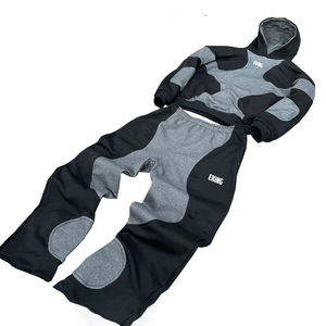 Ensemble sweat à capuche et pantalon de survêtement EKING unisexe pour adultes, coupe décontractée longue, 100 % coton, hiver, logo frontal - Product Image 3
