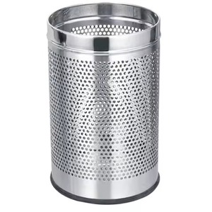 Most Selling Dust Bin In Stainless Steel Cylindrical <b>Paper</b> Basket Open Top Minimalist Style Indoor Waste Bin Household Use - Product Image 1