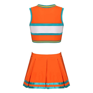 Conjunto de uniforme de porristas personalizado al por mayor para niñas, disfraz de porrista de poliéster de alta calidad con falda plisada - Product Image 4