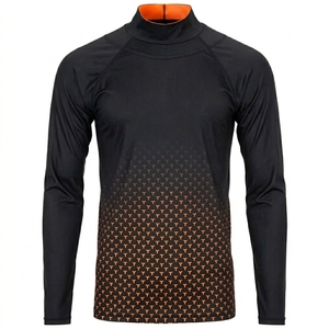 Maillot de sport imprimé à séchage rapide, manches longues, col montant - Product Image 3