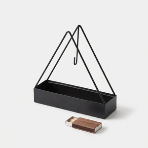 Quemador de Incienso Colgante de Metal Negro Moderno, Caja Rectangular con Marco Triangular, Recolector de Cenizas, Decoración para el Hogar - Product Image 2