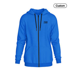 Sudadera con capucha personalizada con cremallera completa - 100% algodón, cómoda, con estampado de color sólido - Product Image 3