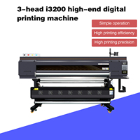Imprimante à sublimation textile Imprimante numérique tissu Prix de la machine d'impression avec 3 têtes d'impression I3200