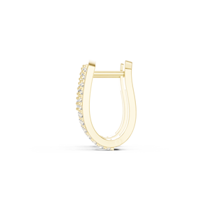 Boucles d'oreilles Huggie ajourées à double pavé en or 14K 18K avec diamants de laboratoire taille ronde 0,35 carat DEF VVS, tendance, pour mariage, ODM - Product Image 5
