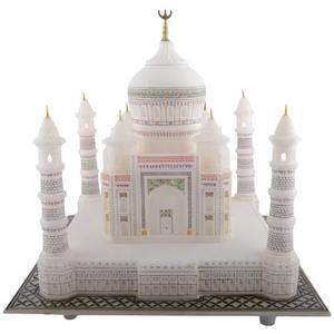 Gran Oferta en Escultura de Mármol Blanco Taj Mahal Tallada a Mano con Detalles para Decoración, Regalo, Souvenir y Pieza de Arte para Interiores en Venta - Product Image 3