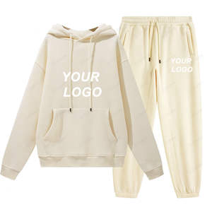 Conjunto Deportivo de Pantalones y Sudadera con Capucha 2 en 1, 330 Gramos, 100% Algodón, Casual, Color Sólido, de Alta Calidad, con Estampado Personalizado, para Hombre - Product Image 2