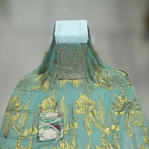 Ensemble complet de luxe en or mauve lavande, imprimé floral Fransawi Dirac, avec panneau brodé, pour les fêtes de mariage somaliennes - Product Image 6