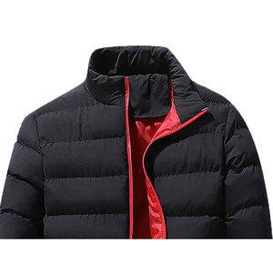 Windproof Breathable Eco-Friendly Casual Winter Jacket Pockets Wholesale Custom OEM Printed <b>Fleece</b> Puffer Stand Collar Front Men - Product Image 2