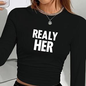 VRAIMENT ELLE en caractères gras chemise à manches longues mode femme - Product Image 3