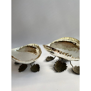 Latest Pattern Arrival High Grade Gold Plated Prime Quality Metal Made Round Shape Food Items Serving <b>Tray</b> Bowls From India - Product Image 6