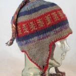 Bonnets d'hiver à rabats pour les oreilles, tricotés à la main, 100% laine, avec motif à carreaux et broderie artisanale, pour un usage décontracté, en couleurs personnalisées - Product Image 5