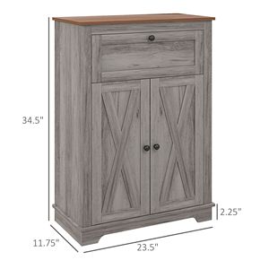 Gray 23.5\"x11.75\"x34.5\" Farmhouse <b>Sideboard</b> Storage Cabinet with Doors and Drawer for <b>Kitchen</b> and Living Room - Product Image 3
