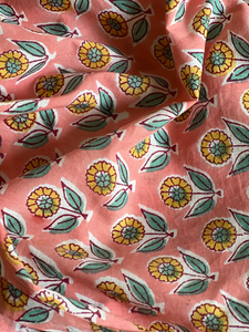 Floral Vine Hand Block Printed Cotton Fabric Indian Handmade Jaipuri <b>Print</b> <b>Botanical</b> Cotton Fabric - Product Image 2