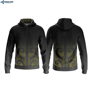 Sweat-shirt à capuche bordeaux pour homme, coupe classique, imprimé, color block, poche, manches raglan, respirant, tricoté, service OEM - Product Image 4